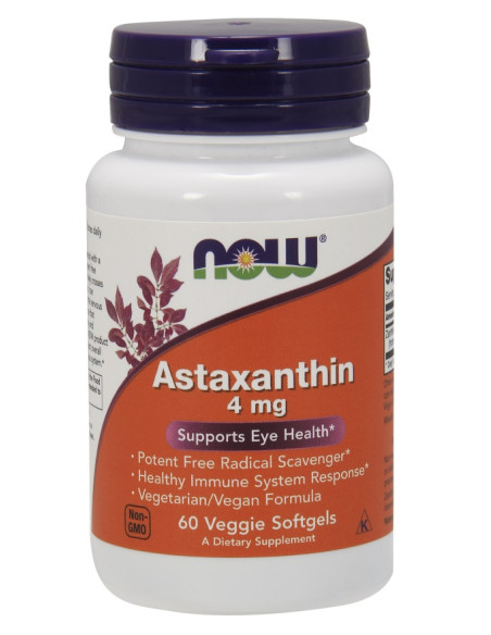 Astaxanthin, 4mg - 60 veggie softgels | NOW Foods