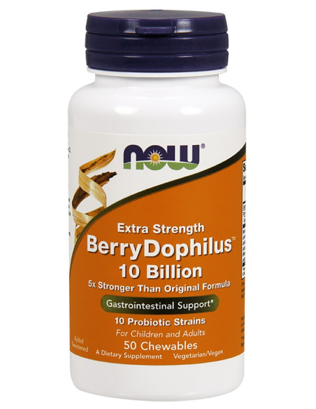 BerryDophilus, 10 Billion (Extra Strength) - 50 chewables | NOW Foods