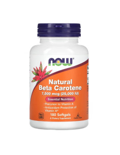 Beta Carotene Natural, 25 000 IU - 180 softgels | NOW Foods