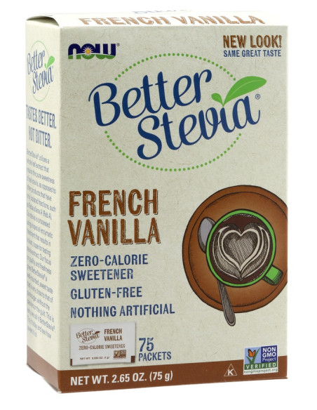 Better Stevia Packets, French Vanilla - 75 packets | NOW Foods