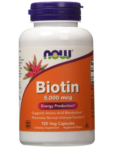 Biotin, 5000mcg - 120 vcaps | NOW Foods