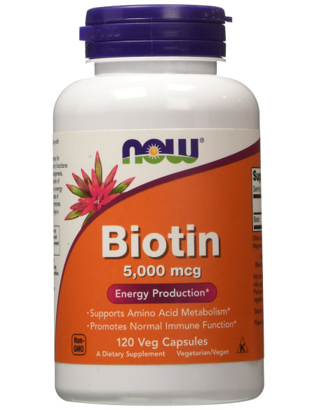 Biotin, 5000mcg - 120 vcaps | NOW Foods