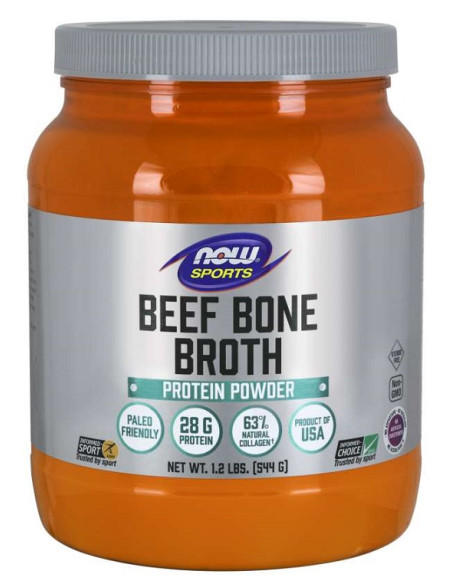 Bone Broth, Beef Powder - 544g | NOW Foods