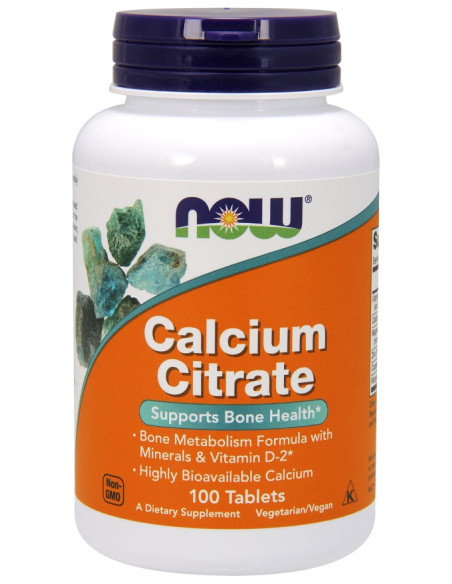 Calcium Citrate with Minerals & Vitamin D-2 - 100 tabs | NOW Foods