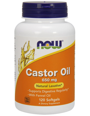 Castor Oil, 650mg - 120 softgels | NOW Foods