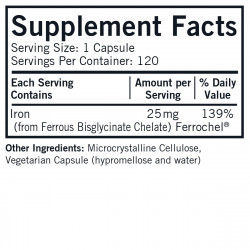 Iron Ferrochel® 25mg - 120 Capsules | Kirkman Labs 2
