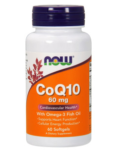 CoQ10 with Omega-3, 60mg - 60 softgels | NOW Foods