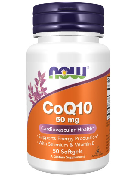 CoQ10 with Selenium & Vitamin E, 50mg - 50 softgels | NOW Foods