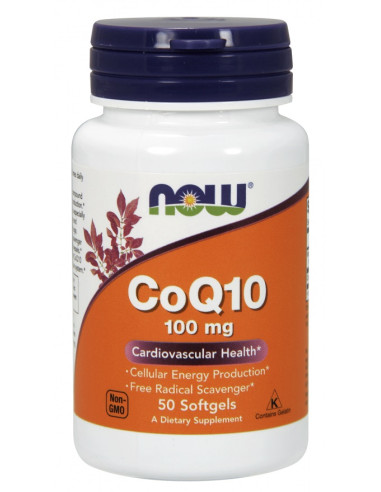 CoQ10, 100mg - 50 softgels | NOW Foods
