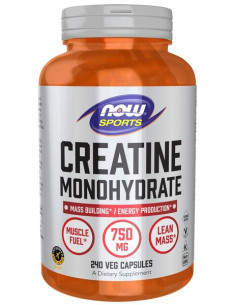 Creatine Monohydrate, 750mg - 240 vcaps | NOW Foods