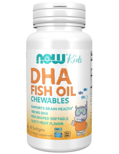 DHA Kids Fish Oil Chewables, 100mg - 60 softgels | NOW Foods