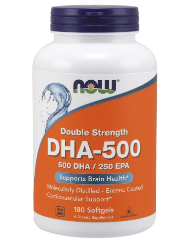 DHA-500, 500 DHA / 250 EPA - 180 softgels | NOW...