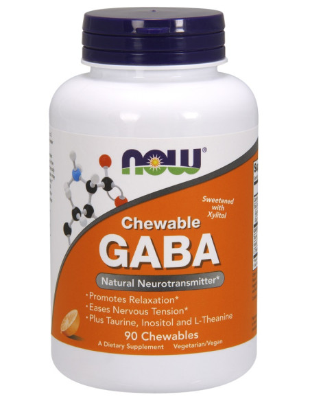 GABA Chewable with Taurine, Inositol and L-Theanine - 90 chewables | NOW Foods