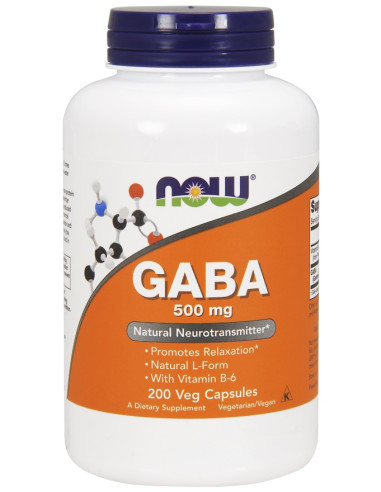 GABA with Vitamin B6, 500mg - 200 vcaps | NOW...