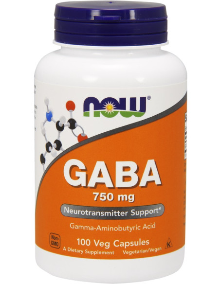 GABA, 750mg - 100 vcaps | NOW Foods