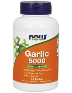 Garlic 5000, Odor Controlled - 90 tablets | NOW Foods