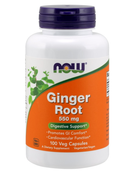 Ginger Root, 550mg - 100 vcaps | NOW Foods