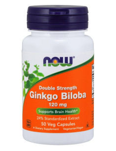 Ginkgo Biloba Double Strength, 120mg - 50 vcaps | NOW Foods