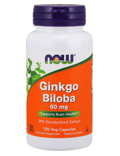 Ginkgo Biloba, 60mg - 120 vcaps | NOW Foods