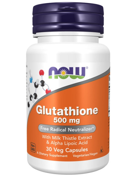 Glutathione with Milk Thistle Extract & Alpha Lipoic Acid, 500mg - 30 vcaps | NOW Foods