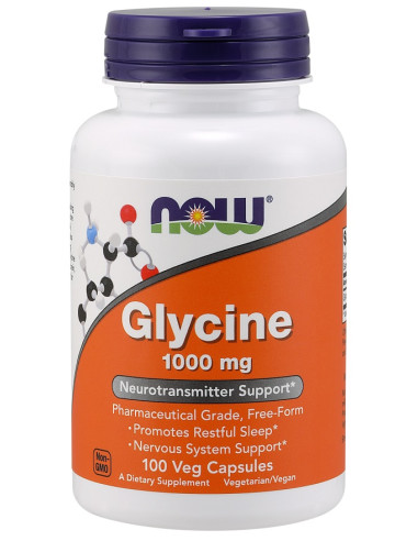 Glycine, 1000mg - 100 vcaps | NOW Foods