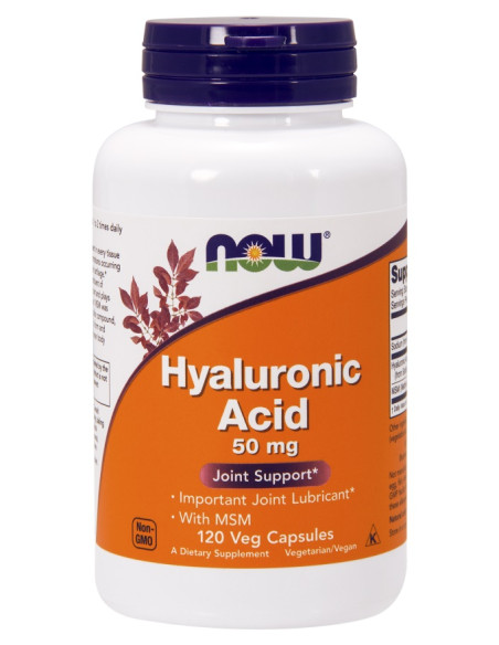 Hyaluronic Acid with MSM, 50mg - 120 vcaps | NOW Foods