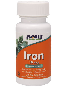 Iron, 18mg - 120 vcaps | NOW Foods
