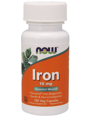Iron, 18mg - 120 vcaps | NOW Foods