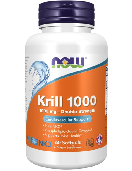 Krill Oil, 1000mg Double Strength - 60 softgels | NOW Foods