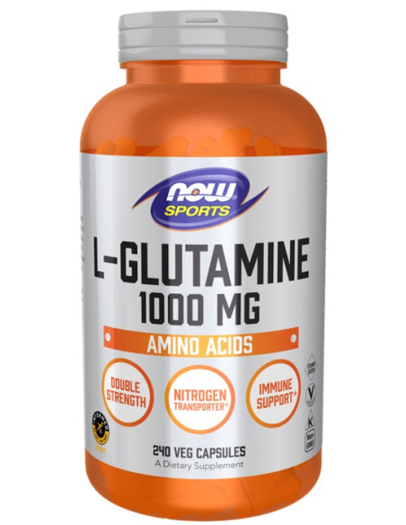 L-Glutamine, 1000mg - 240 vcaps | NOW Foods