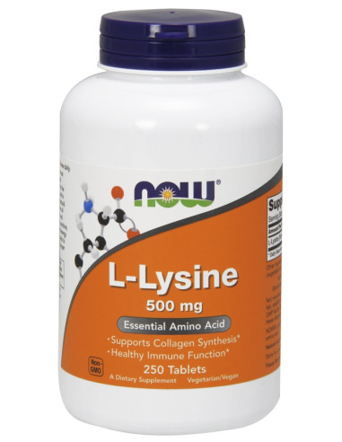 L-Lysine, 500mg - 250 tablets | NOW Foods