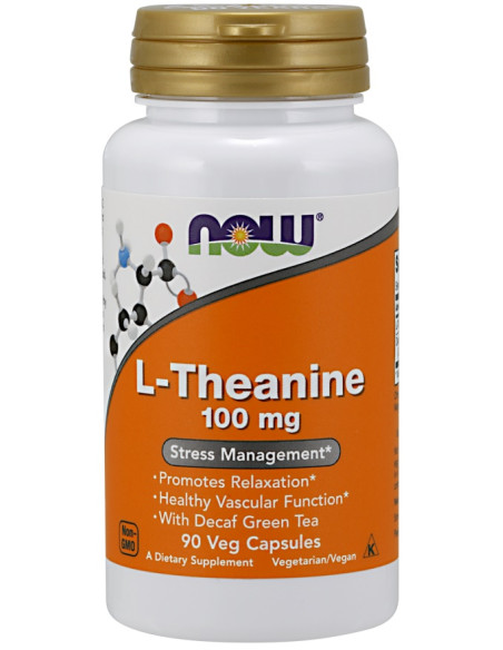 L-Theanine with Decaf Green Tea, 100mg - 90 vcaps | NOW Foods
