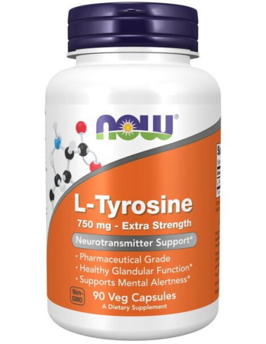 L-Tyrosine, Extra Strength 750mg - 90 vcaps |...
