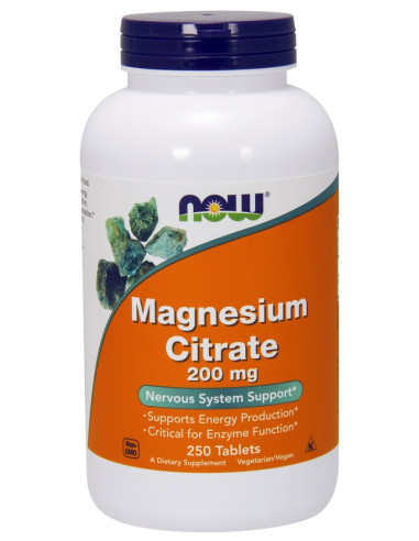 Magnesium Citrate, 200mg - 250 tablets | NOW Foods