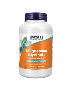 Magnesium Glycinate with BioPerine - 180 vcaps | NOW Foods