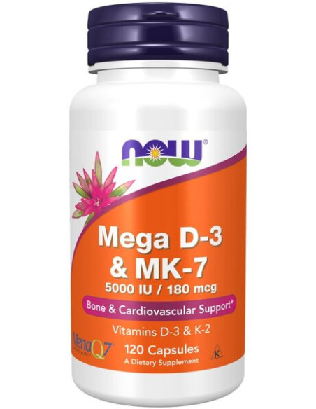 Mega D-3 & MK-7 - 120 caps | NOW Foods