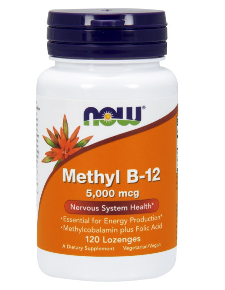 Methyl B-12 with Folic Acid, 5000mcg - 120 lozenges | NOW Foods