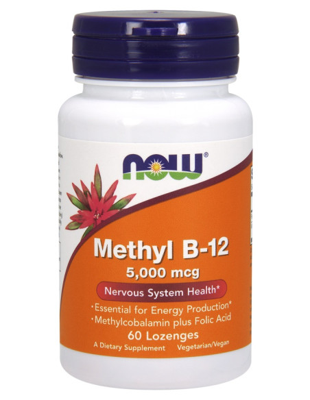 Methyl B-12 with Folic Acid, 5000mcg - 60 lozenges | NOW Foods
