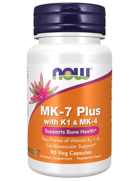 MK-7 Plus with K1 & MK-4 - 90 vcaps | NOW Foods