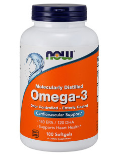 Omega-3 Enteric Coated - 180 softgels | NOW Foods