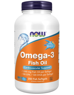 Omega-3 Fish Oil, Molecularly Distilled - 200 fish...