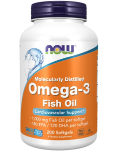 Omega-3 Fish Oil, Molecularly Distilled - 200 softgels |...