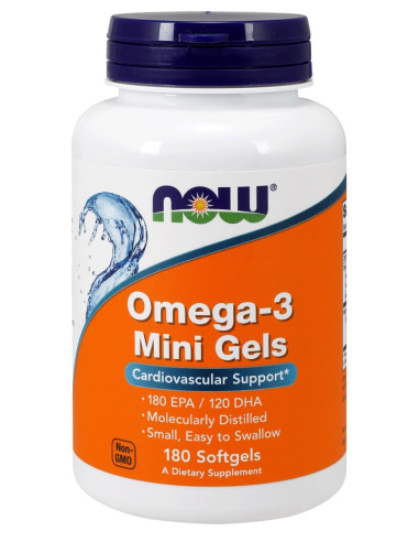 Omega-3 Mini Gels - 180 softgels | NOW Foods