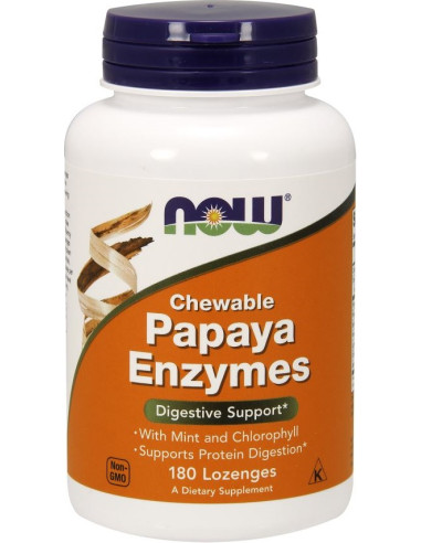 Papaya Enzyme, Chewable - 180 lozenges | NOW Foods
