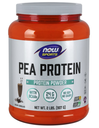 Pea Protein, Dutch Chocolate - 907g | NOW Foods