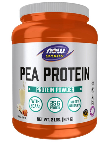 Pea Protein, Vanilla Toffee - 907g | NOW Foods