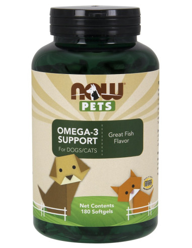 Pets, Omega-3 Support - 180 softgels | NOW Foods