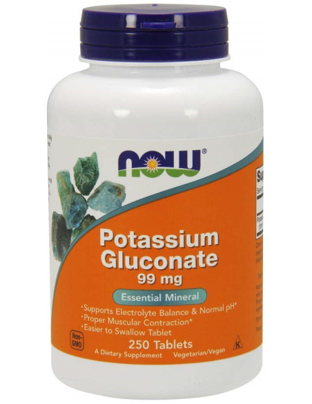 Potassium Gluconate, 99mg - 250 tablets | NOW Foods