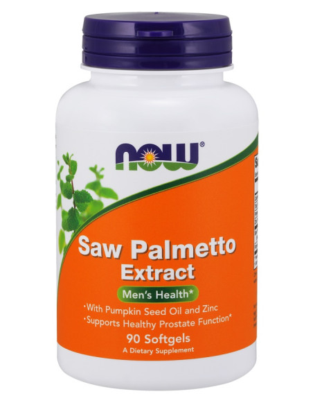 Saw Palmetto Extract with Pumpkin Seed Oil and Zinc, 80mg - 90 softgels | NOW Foods