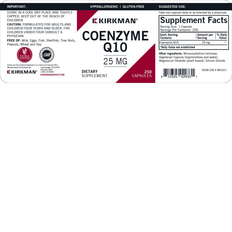 Coenzyme Q10 25 mg Capsules - Hypo - 250...